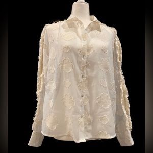 POM Amsterdam boxy lagenlook boho cream blouse size EU 28